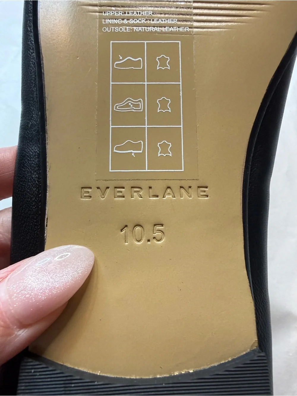 Everlane Day Glove Flat Black Leather Ballet Slip On Size 10.5 NWOB Chic - Picture 8 of 10